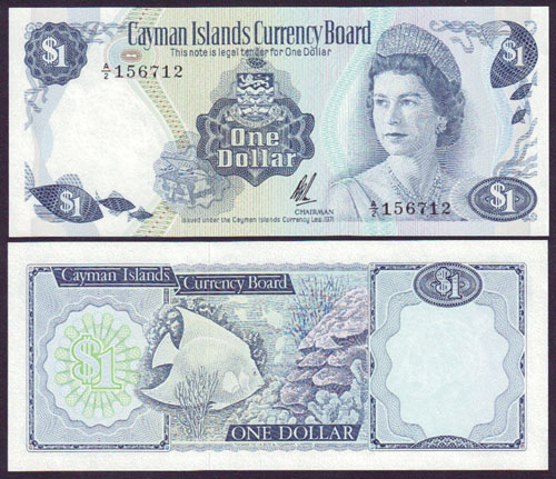 1972 Cayman Islands $1 (Unc) L000914